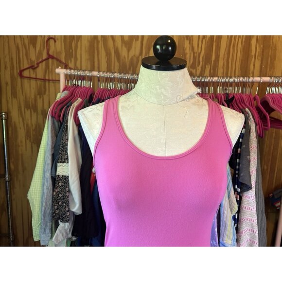 LULULEMON Racerback Tank Solid Pink Knit Stretch Size 4?? Active Barbie - Picture 3 of 6